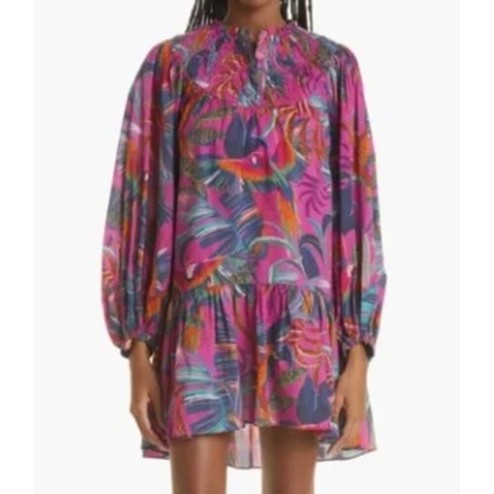 Farm Rio Rainbow Macaws Mini Dress Women's Sz. M